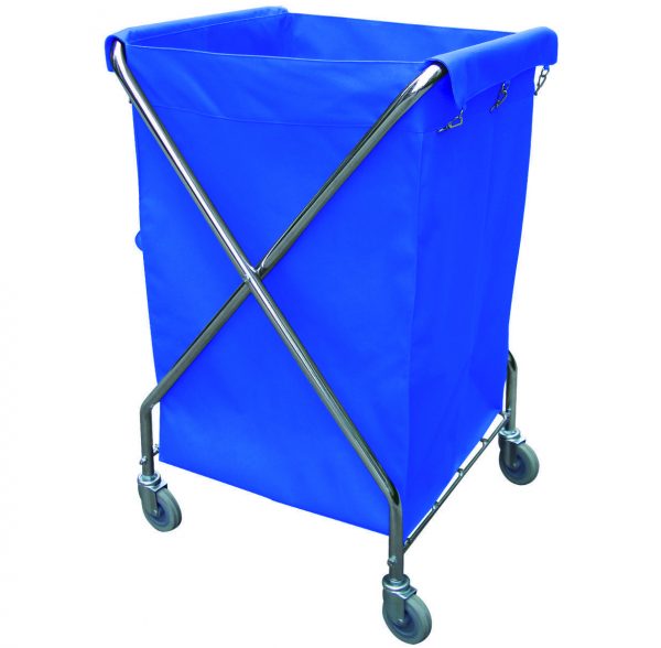 CARRO LAVANDERÍA "x" METÁLICO SACO AZUL LYTEC