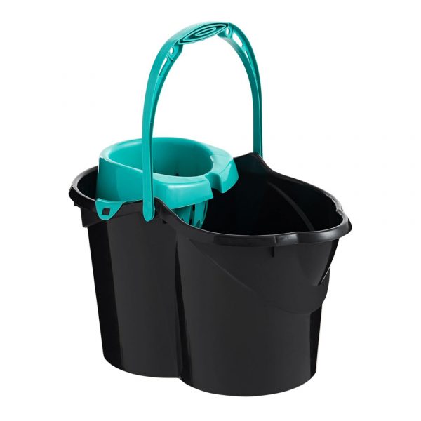 CUBO NEGRO C/ESCURRIDOR VERDE OVALADO 15LTS 09047