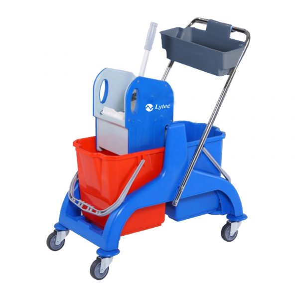 CUBO TANK DOBLE AZUL 2x25L C/PRENSA+CESTA SCP50B