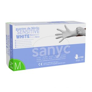 GUANTE NITRILO BLANCO SENSITIVE S/P T-XG C/100 UDS
