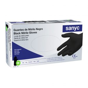 GUANTE NITRILO NEGRO SIN POLVO T-XL C/100uds
