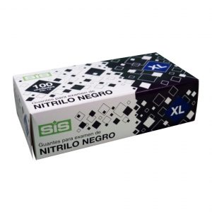 GUANTE NITRILO NEGRO SIN POLVO ADILIM T-M C/100UDS
