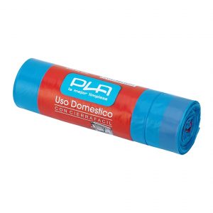 BOLSA BASURA 52X56 AZUL CIERRE FACIL R.15 C/40