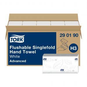 TOALLETA TORK FLUSHABLE D/C 23x23 C/3750  290190