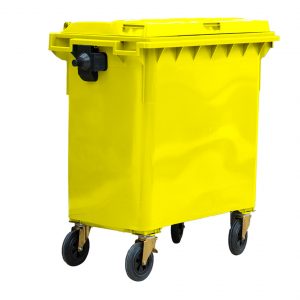 CONTENEDOR 800 LITROS AMARILLO TAPA PLANA REF04013