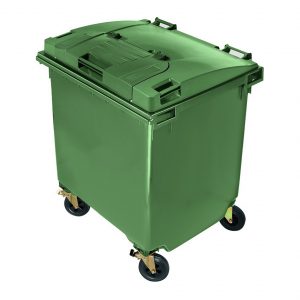 CONTENEDOR 800 LITROS VERDE DOBLE TAPA PLANA 04013