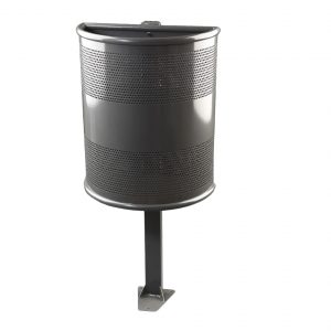 PAPELERA PERFORADA SEMICIRC.SUELO MET.PINT.45L