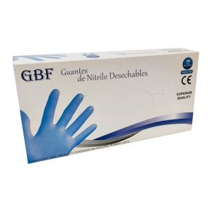 GUANTE NITRILO AZUL GBF S/P T-S CAJA 100UDS