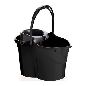 CUBO + ESCURRIDOR OVALADO 15 L NEGRO 09050