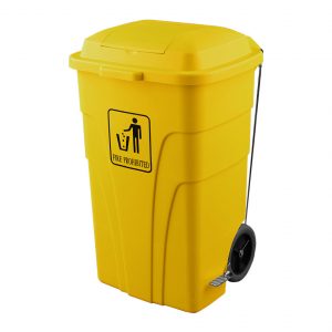 CONTENEDOR 120L C/APERTURA/PEDAL AMARILLO AF7302A